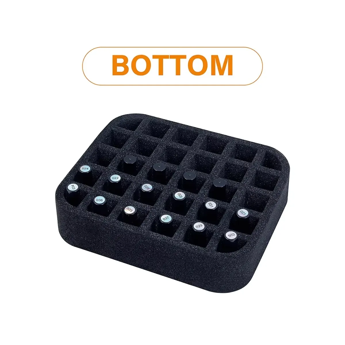 organisateur de rangement amovible à 30 compartiments rembourrés en mousse pour 30 flacons de 15 ml de vernis à ongles ou d'huiles essentielles.