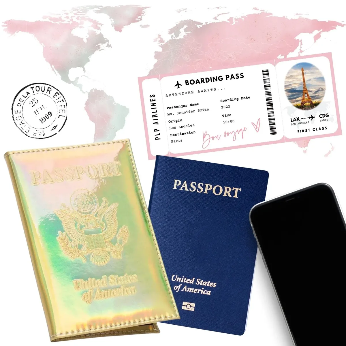 étui porte-passeport en cuir, housse de voyage, portefeuille de voyage, étui pour cartes, accessoires de voyage pour femmes et hommes