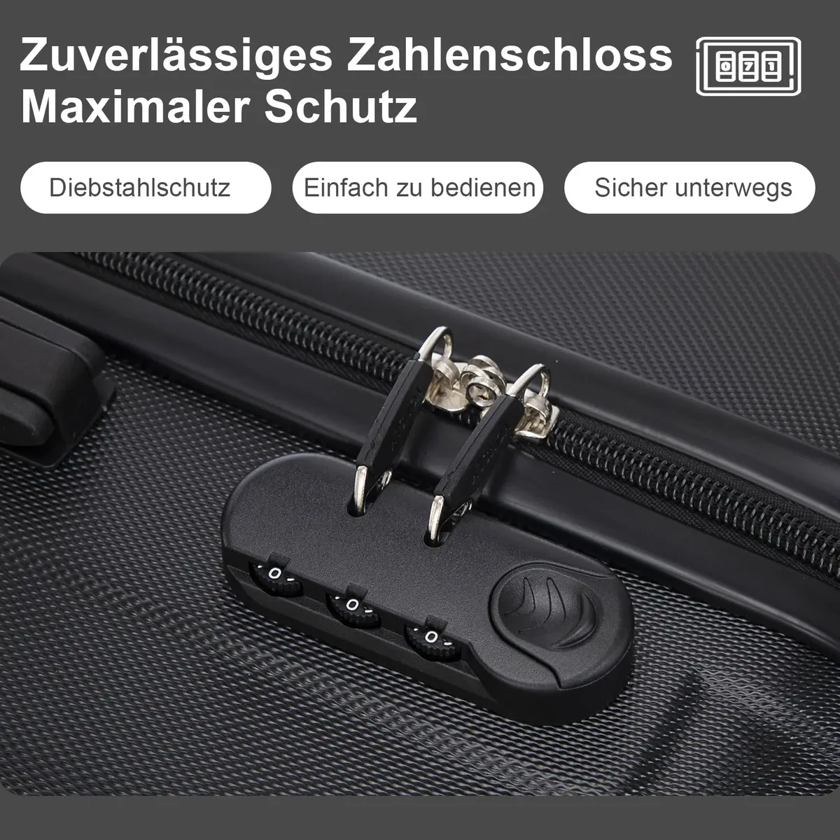 valise yonsly 20/24/28 pouces, légère, noire, coque rigide, bagage de voyage à roulettes avec roulettes à 360 degrés °     valise cabine à 4 roulettes avec compartiment en maille et poignée en caoutchouc pour les vacances et les voyages d'affaires