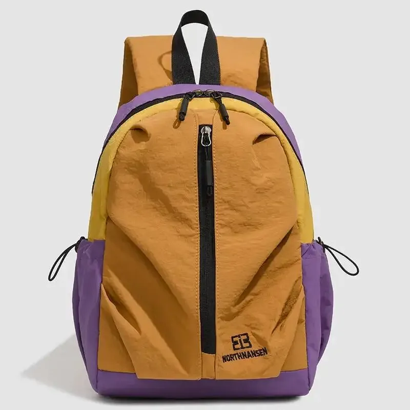 sac à dos de couleur unie de grande capacité, sac de sport simple et décontracté pour étudiants, haute apparence, polyvalent pour les voyages scolaires, nouvelle collection