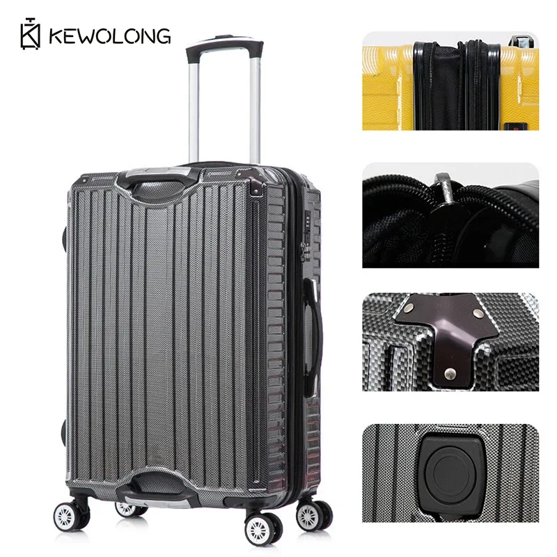 valise à roulettes 20/24/28 pouces, bagage cabine avec serrure tsa et roulettes à 360° °   valise de voyage rigide et durable avec roulettes