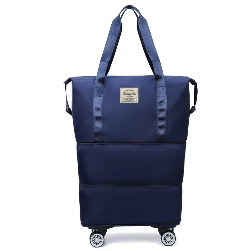 sac de voyage en tissu oxford de grande capacité, avec compartiment de séparation pour articles secs et humides, sac de voyage d'affaires, roues universelles amovibles.