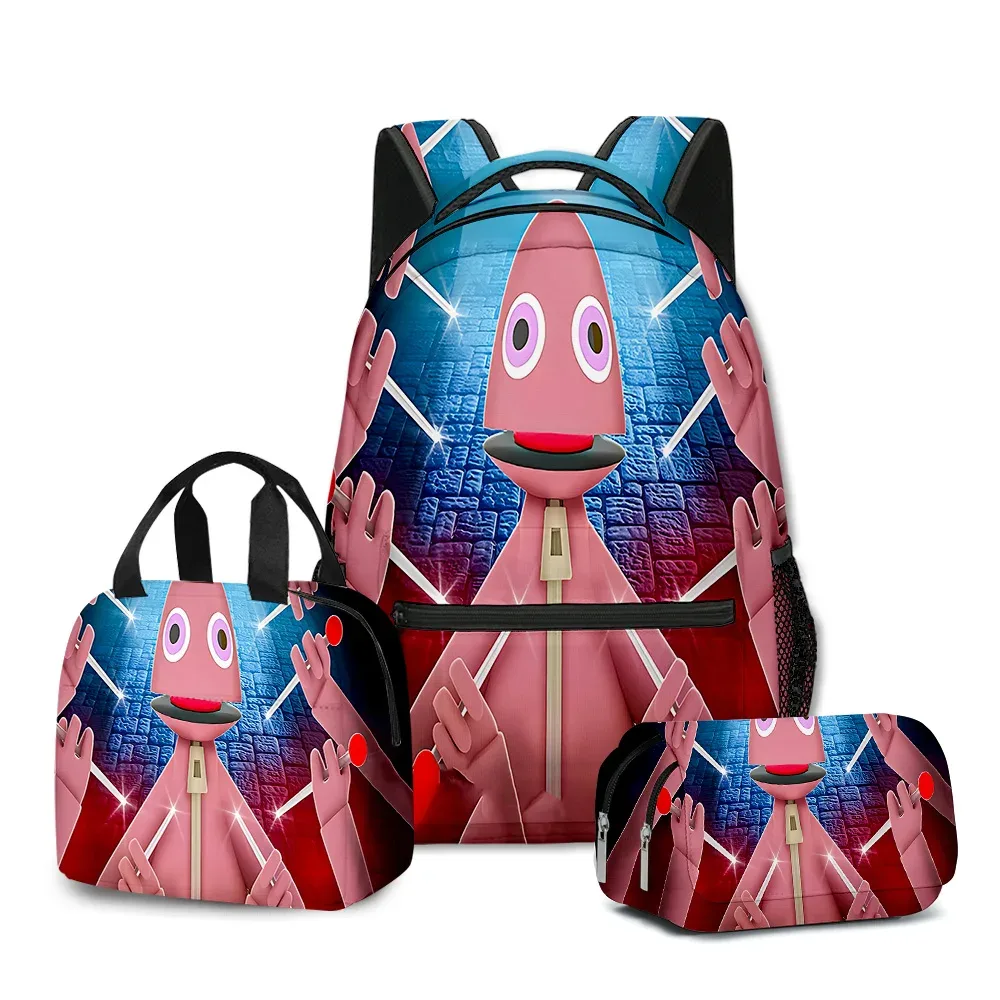 chimyouthful yeeps hide and seek 3d print sacs d'école pour étudiants, sac à dos pour ordinateur portable, sac à lunch portable, étui à crayons, 3 pièces par ensemble