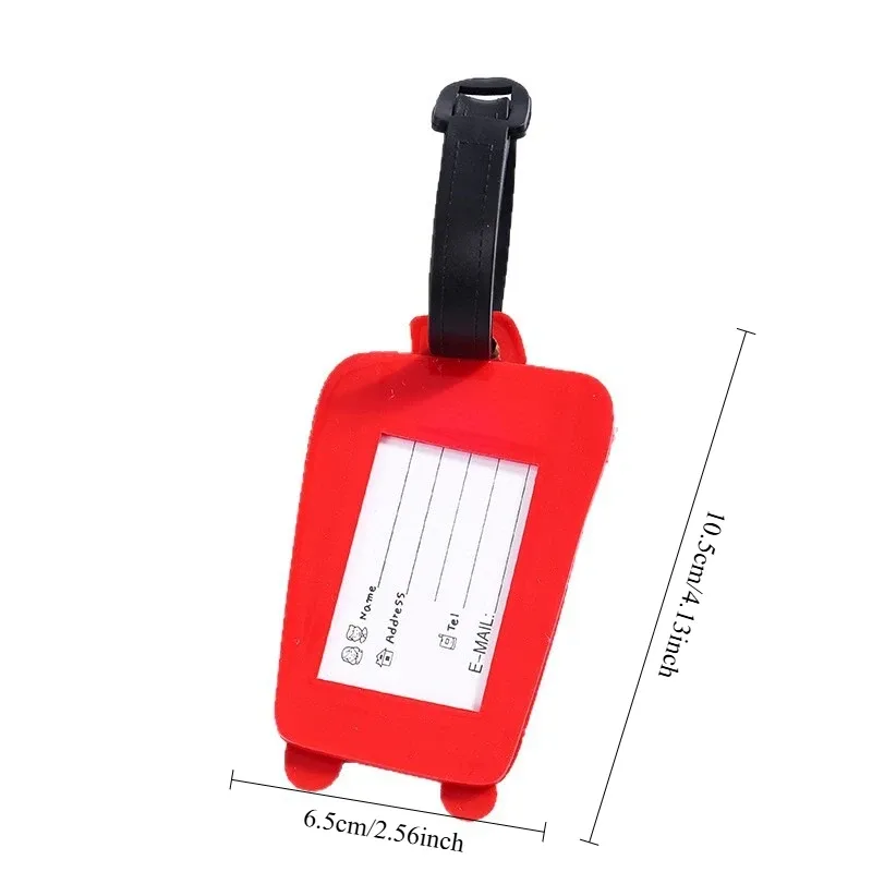 étiquettes de bagage en silicone tendance, accessoires de voyage portables pour l'enregistrement des bagages