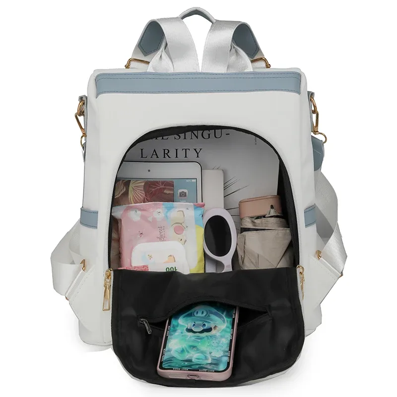 sac à bandoulière en cuir souple de grande capacité sr pour femme, sacoche antivol à la mode, rétro décontracté, polyvalent, simple