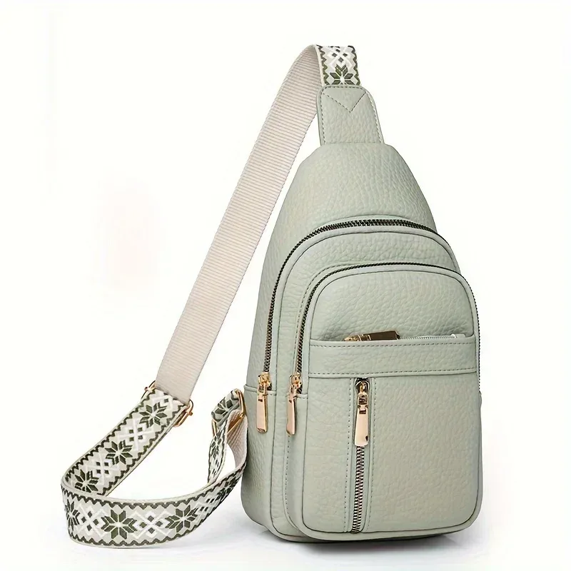 sac à bandoulière rétro chic en cuir pu souple, multifonctionnel, plusieurs poches à fermeture éclair, polyvalent pour les loisirs et le dehors