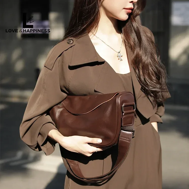 sac à main de luxe à bandoulière en cuir véritable de haute qualité pour femmes, sac à bandoulière de grande capacité, sac de selle rétro en cuir de vache à la mode