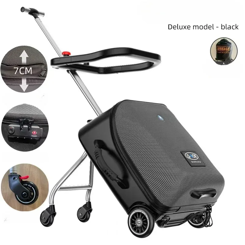 valise à roulettes pour enfants paresseux, bagages à roulettes pour bébé, boîte de scooter, nouvelle version améliorée, 20 pouces