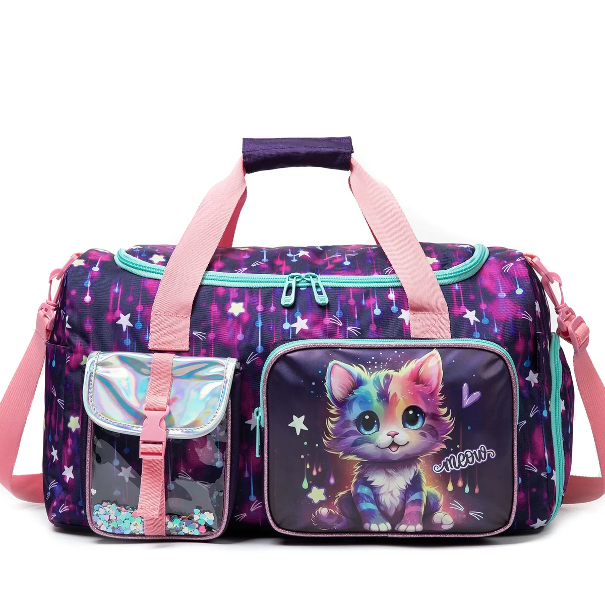 sac de voyage pour enfants, sac de sport pour filles, sac de nuit pour filles, sac de gym, sac de danse pour filles avec compartiment à chaussures