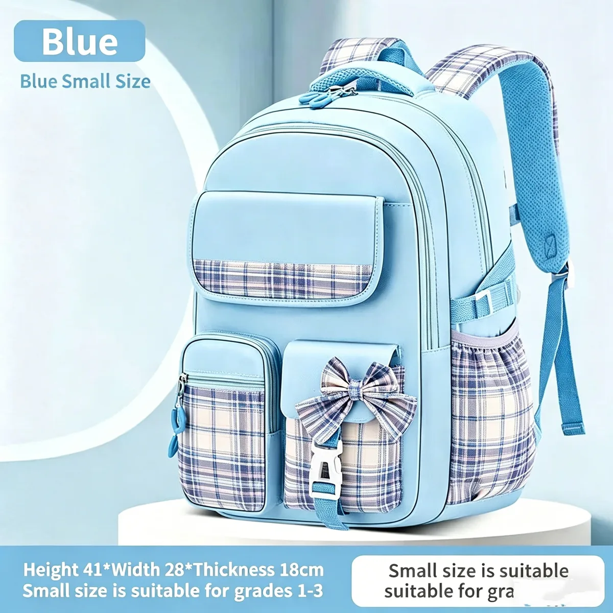 sac à dos à carreaux pour enfants, protection de la colonne vertébrale, sac étanche léger, grande capacité, élèves du primaire, filles, nouveau