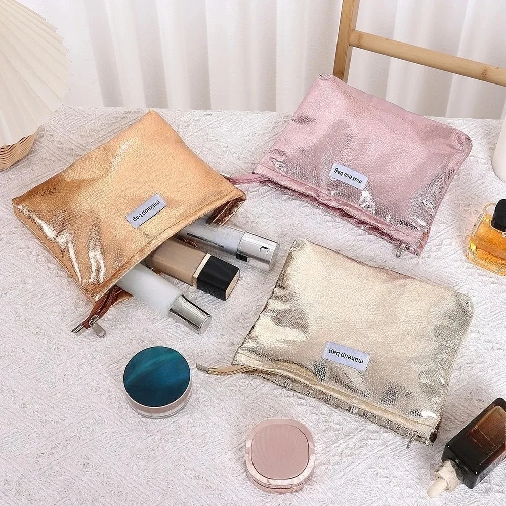 grand sac à cosmétiques à paillettes pour femmes, portable, étanche, fermeture éclair, sac de maquillage, voyage, lavage, organisateur de maquillage, trousse de beauté
