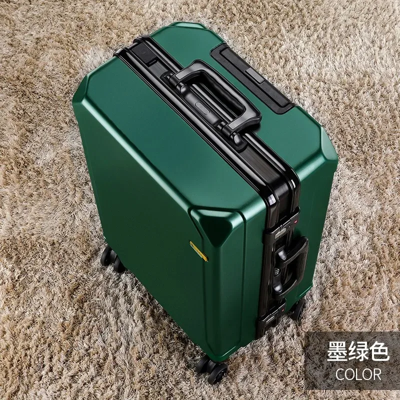 bagage roulant à la mode, cadre en aluminium, valise trolley de chargement usb, 20/24/26/28 pouces, bagages de voyage avec mot de passe pour étudiants