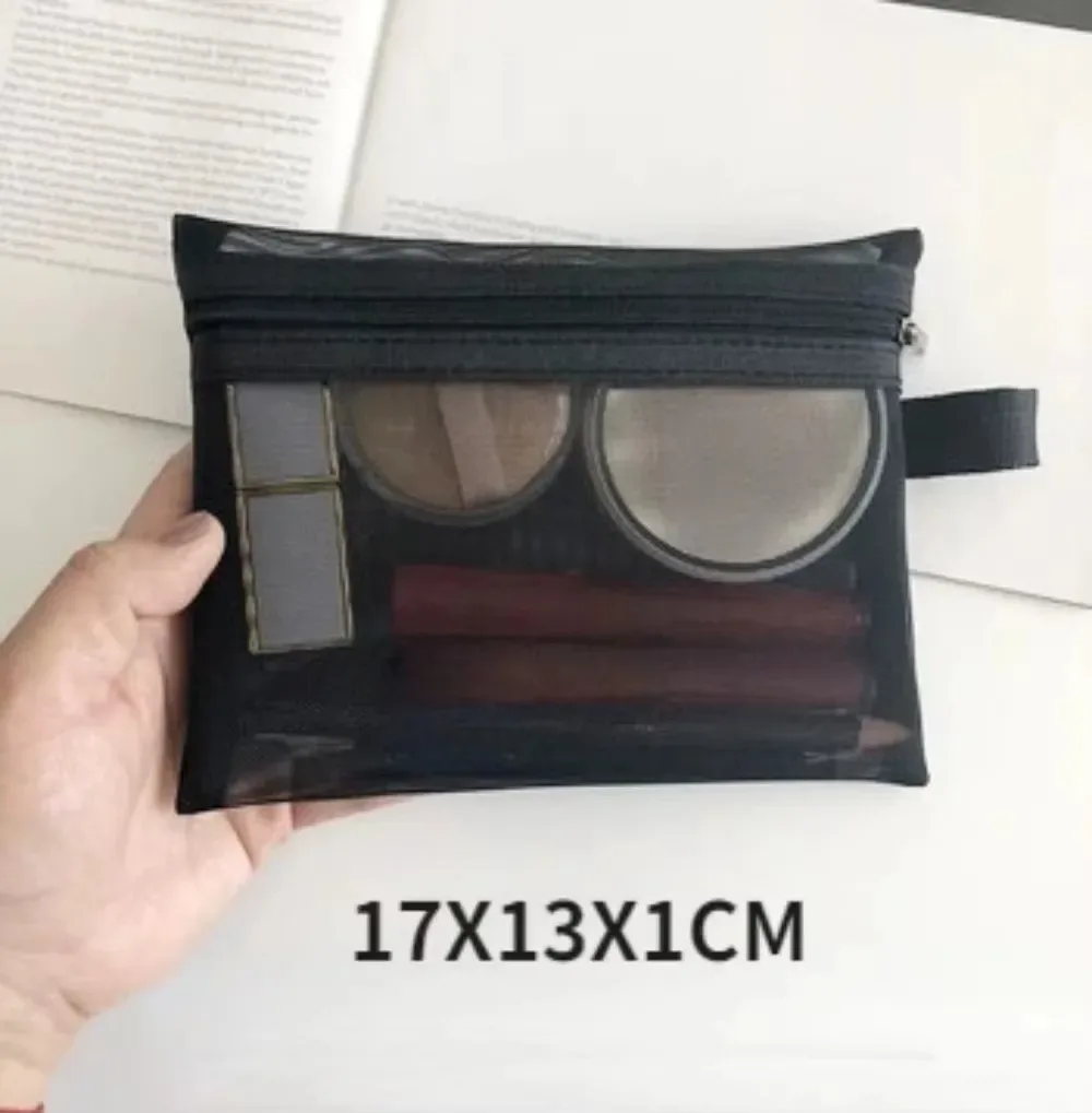 sac à cosmétiques en maille, rangement de voyage, sac de maquillage, organisateur, pochette de maquillage pour femme, portable, petite et grande trousse de toilette et de beauté