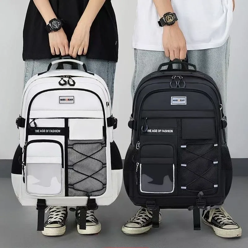 mode hommes sac à dos collégiens sac d'école sport loisirs deux sacs à bandoulière grande capacité étanche voyage sac à dos