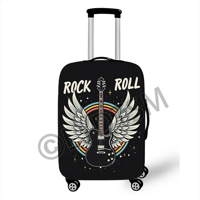 housse valise polyester motif musical coloré notes musique roses ailes protection voyage taille variable