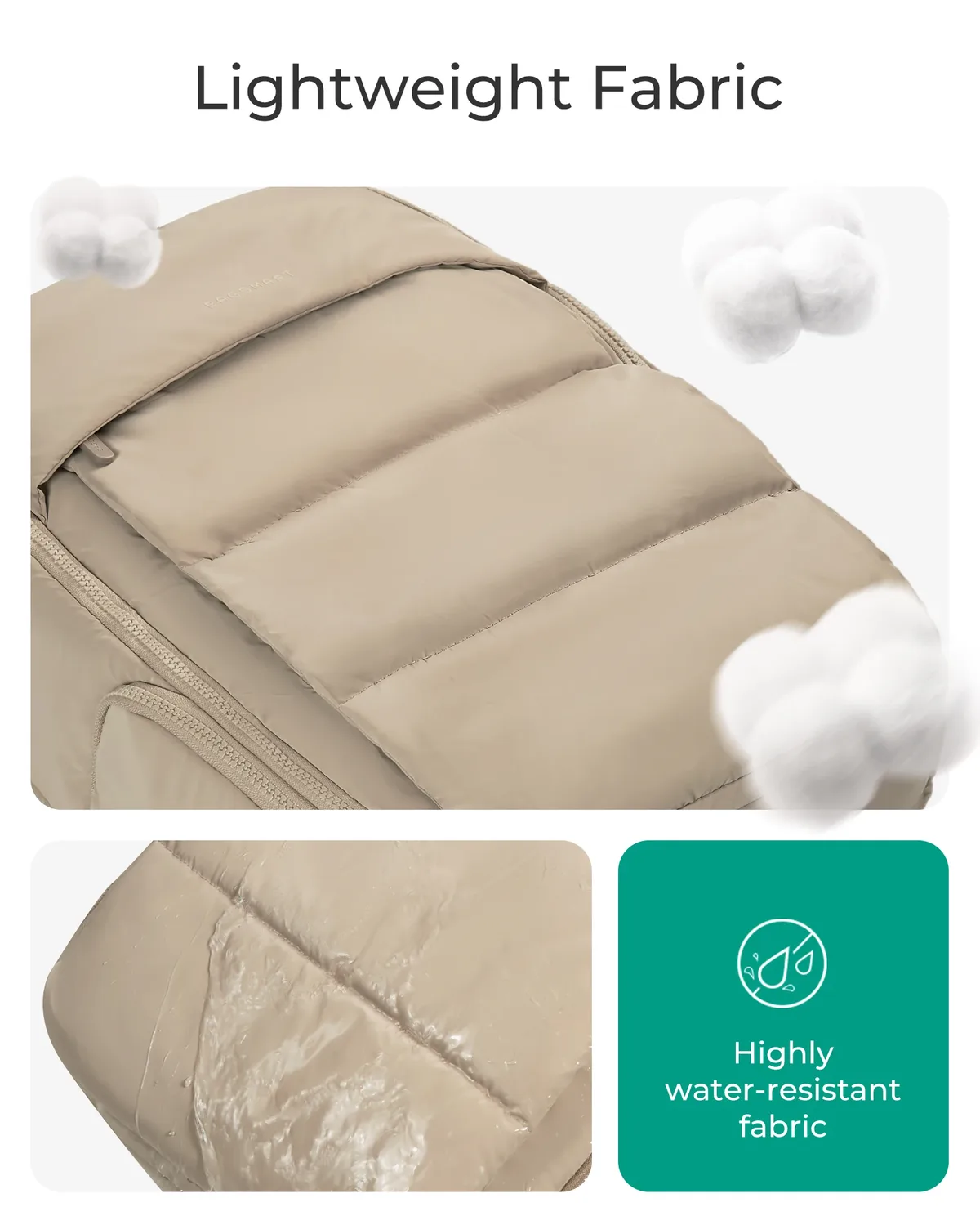 sac dos beige pvc décontracté compartiments chaussures bijoux grande capacité résistant eau week end affaires commute