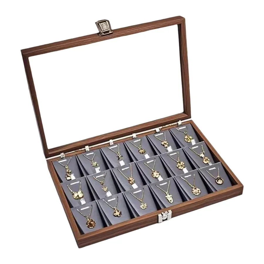 organisateur voyage bois texturé style vintage rangement bijoux motifs variés feuilles cercles géométriques polyvalent usage longue traîne