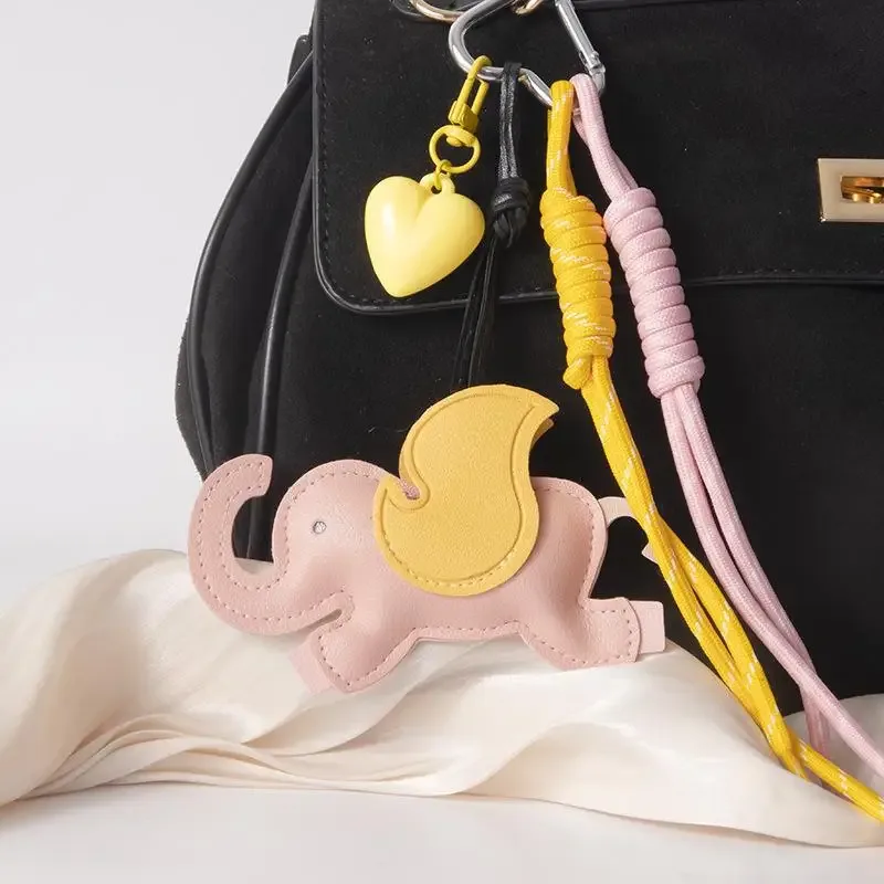 modish cuir miniature ours tissé laçage sac à dos parure bricolage porte-clés sac à main ajout
