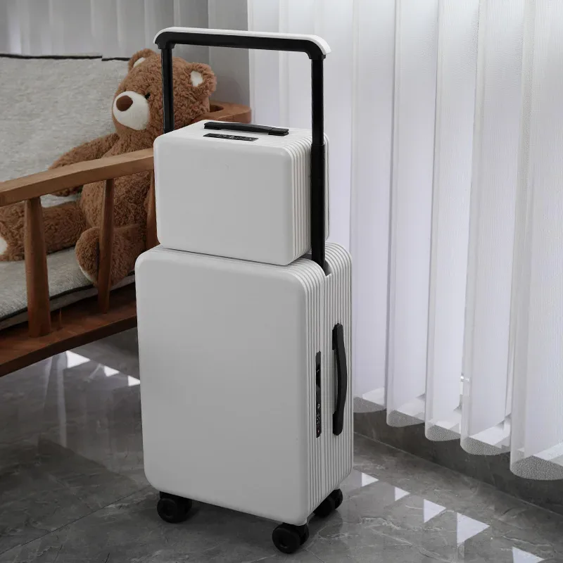nouvel ensemble de bagages 2026 à poignée large, valise à roulettes avec boîte à maquillage, robuste et durable, pour voyages
