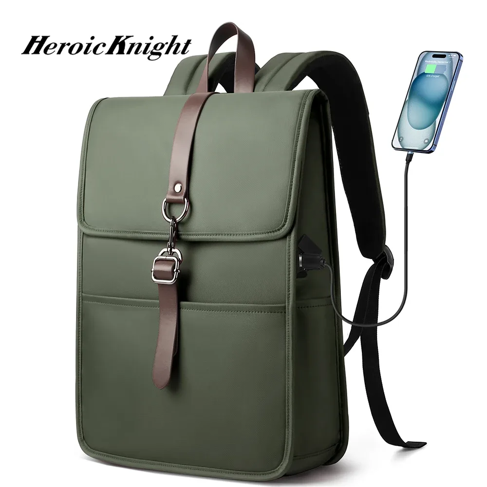 heroic knight – sac à dos tendance pour hommes, antivol, pour ordinateur portable d'affaires, 15.6 pouces, étanche, usb, court voyage, travail, école