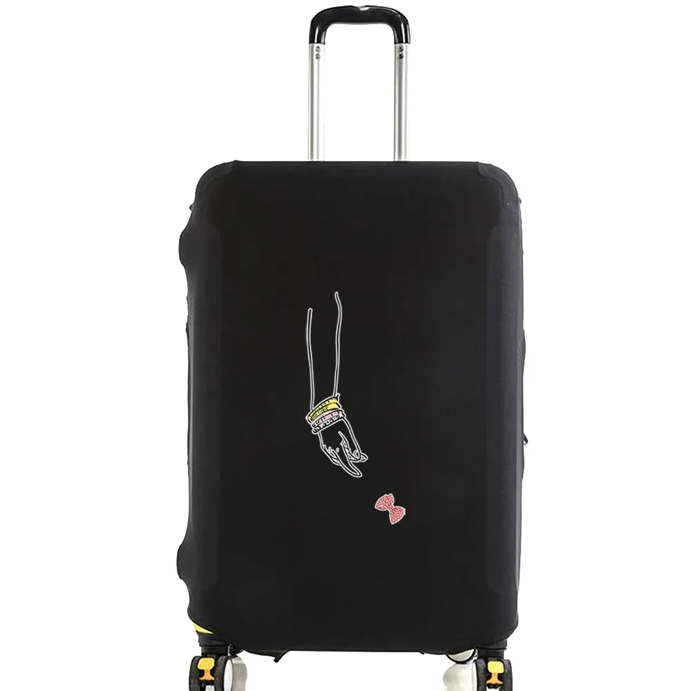 juste de bagage unisexe avec motif de série d'images blanches, sacs à poussière élastiques, valise à roulettes, étui à la mode, accessoires de voyage, 18 "-28"
