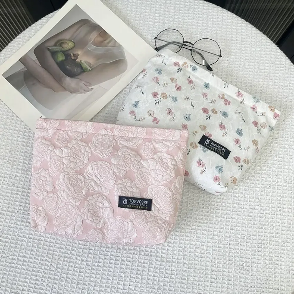 nouveau sac de maquillage à fleurs fermeture éclair grande capacité cosmétique toilette pochette de voyage sac à main de rangement organisateur femmes
