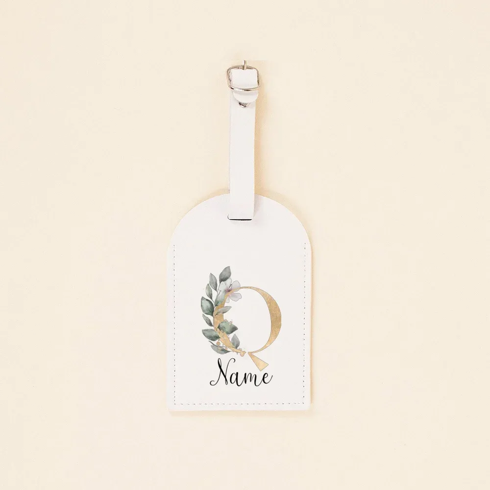 étiquette de bagage en cuir pu personnalisée initiale avec nom étiquette d'identification de valise étiquettes de sac à bagages accessoire de voyage cadeaux de mariage