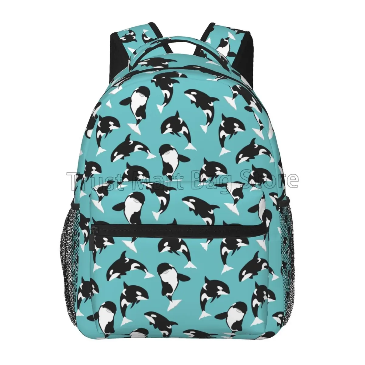 sacs à dos à motif de requins de dessin animé pour adultes et adolescents, sac à livres pour étudiants, sac à dos pour ordinateur portable durable et décontracté, voyage, randonnée, camping, mignon