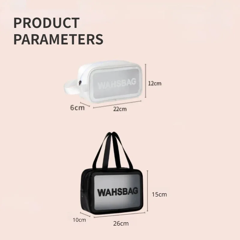sac de rangement portable conviviale ré semi-transparent pour femme, étanche, séparation à sec, support, poudres de maquillage, lavage, voyage