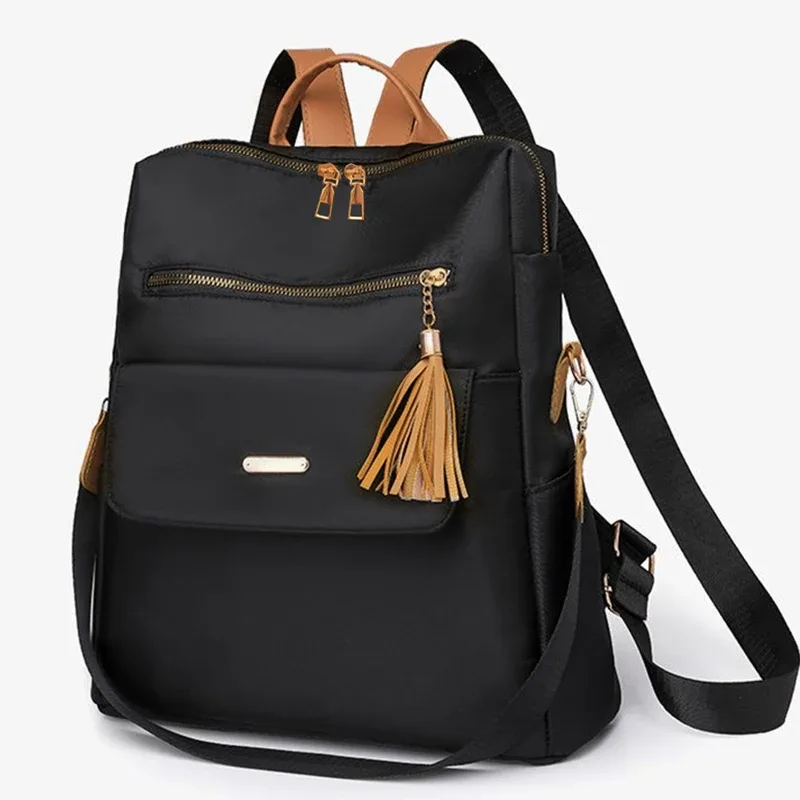 sac à dos de voyage durable à plusieurs compartiments, sac antivol en tissu souple avec fermeture éclair métallique pour usage quotidien féminin