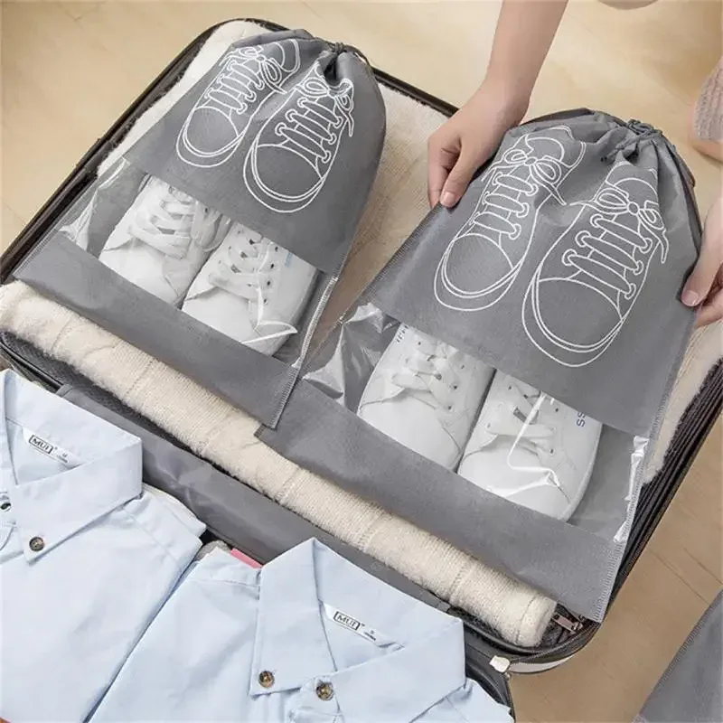 sac de rangement pour chaussures, 5/10 pièces, organisateur de placard, sac portable de voyage non tissé, poche étanche pour vêtements, sac suspendu à tirage classifié