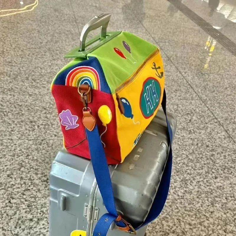y2k – sac à bandoulière de dessin animé, fourre-tout amusant sous les bras, mignon, messager en toile à fermeture éclair, sac de voyage kawaii, sac de rangement