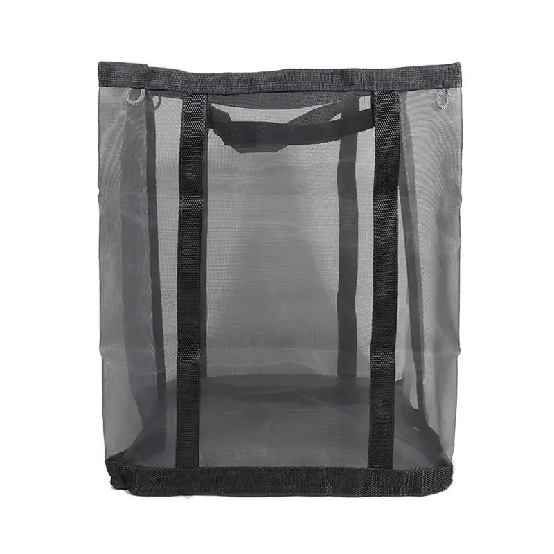 panier à linge en maille de nylon, sac de rangement pliable pour vêtements sales, adapté à la chambre à coucher et à la salle de bains, panier à linge portable indépendant