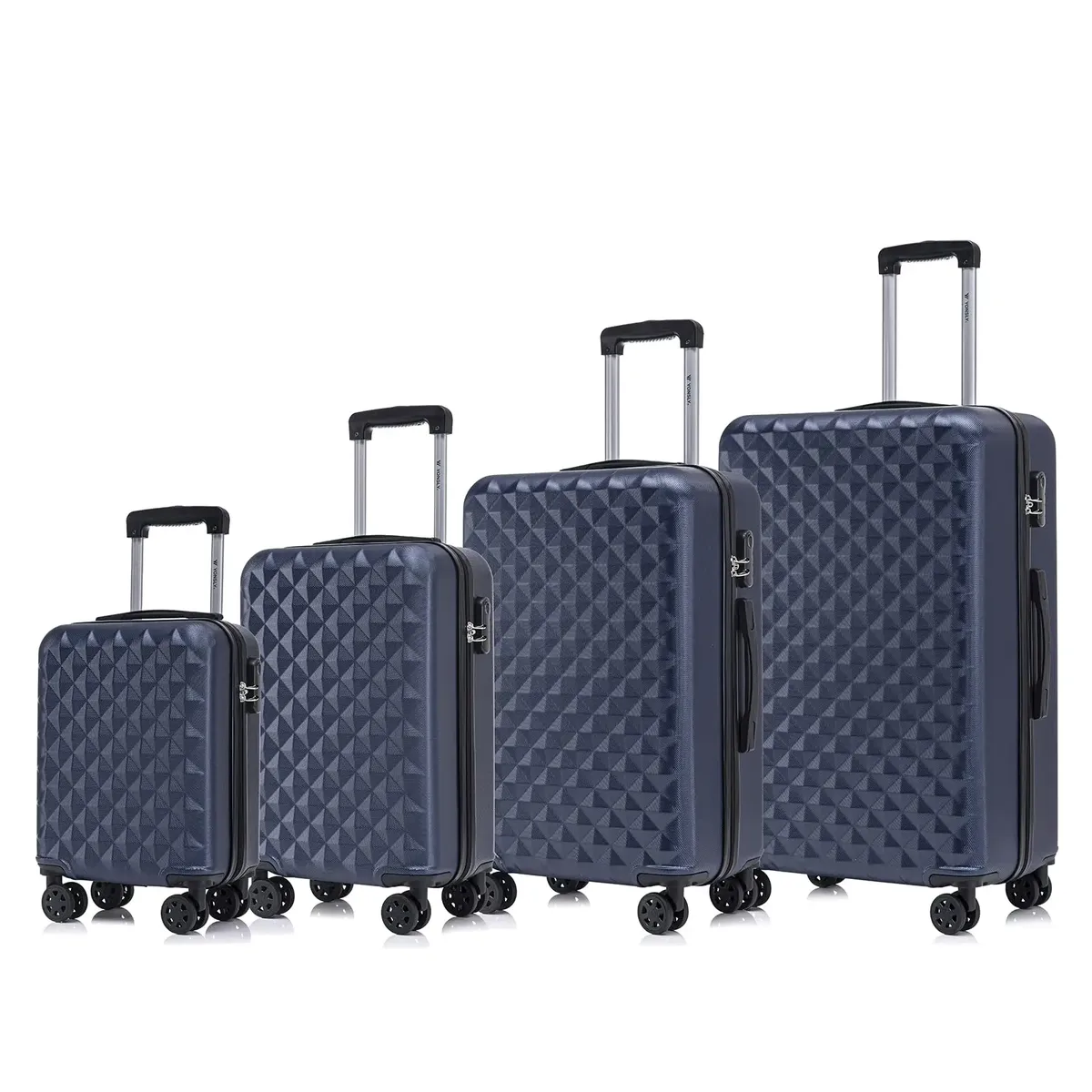 ensemble de valises yonsly 4 pièces 16/20/24/28 pouces, valise rigide à roulettes avec 4 roulettes 360° °   valise à roulettes avec poignée en caoutchouc souple et serrure à combinaison pour les voyages de vacances, d'affaires ou en famille