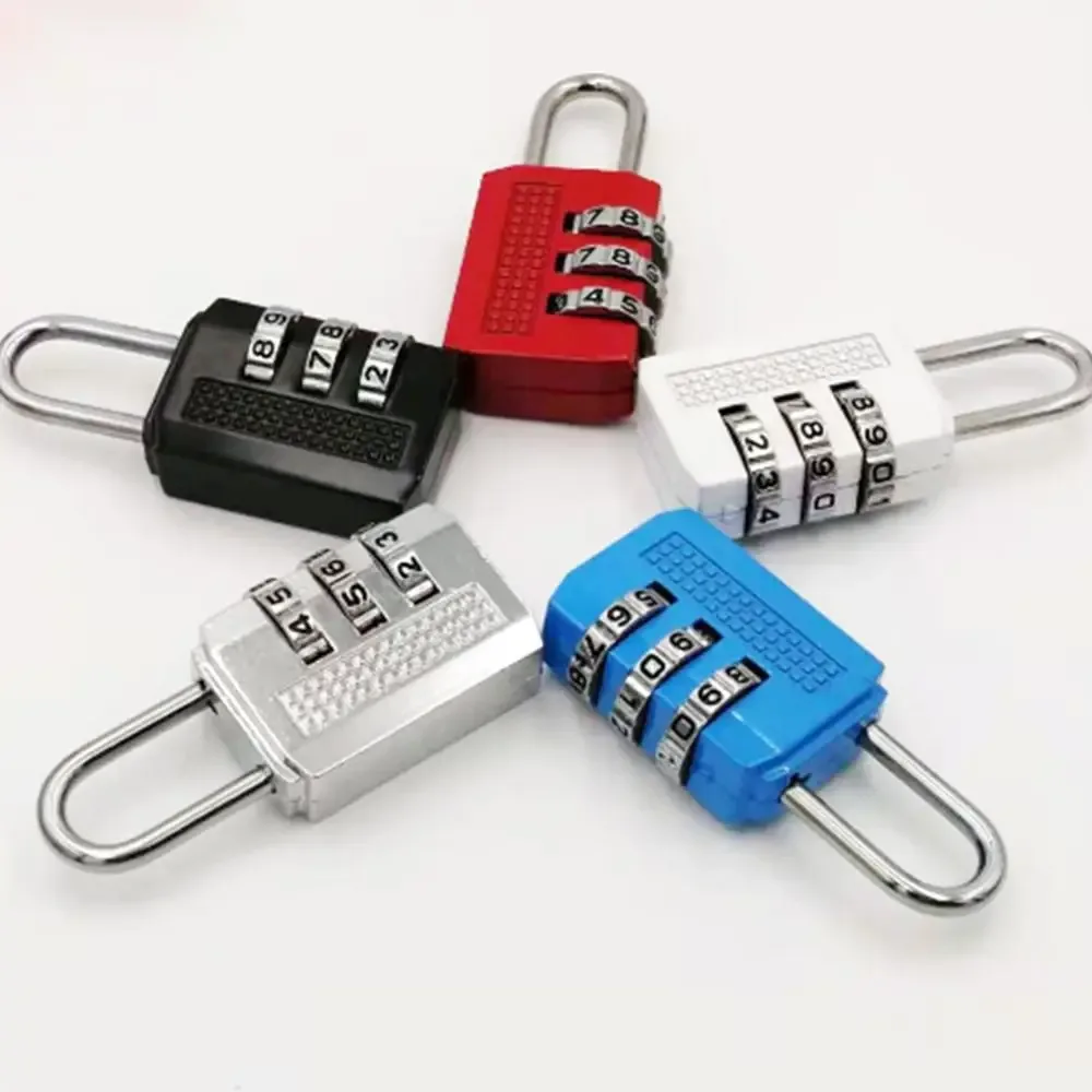 mini cadenas multifonctionnel à combinaison à 3 chiffres, couleur unie, antivol, en alliage, pour sac à main
