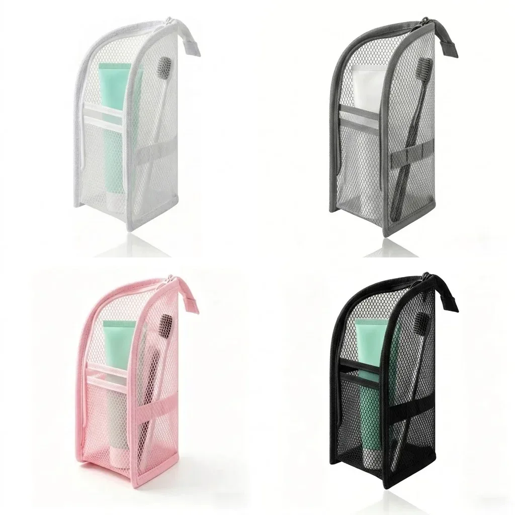 trousse de toilette eva à poser, respirante, à séchage rapide, étui pour brosse à dents, anti-moisissure, organisateur de cosmétiques pour les voyages, les dortoirs universitaires, la salle de sport et la douche.