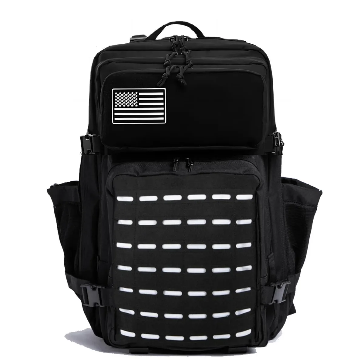 sac dos oxford université noir camouflage bandes latérales poches fermeture éclair usage voyage extérieur chasse randonnée camping salle sport