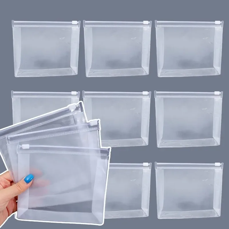 sacs à fermeture éclair en pvc givré, 1/12 pièces, rangement de cosmétiques 3d autoportant, organisateur de voyage, emballage d'échantillon scellé, accessoires lavables