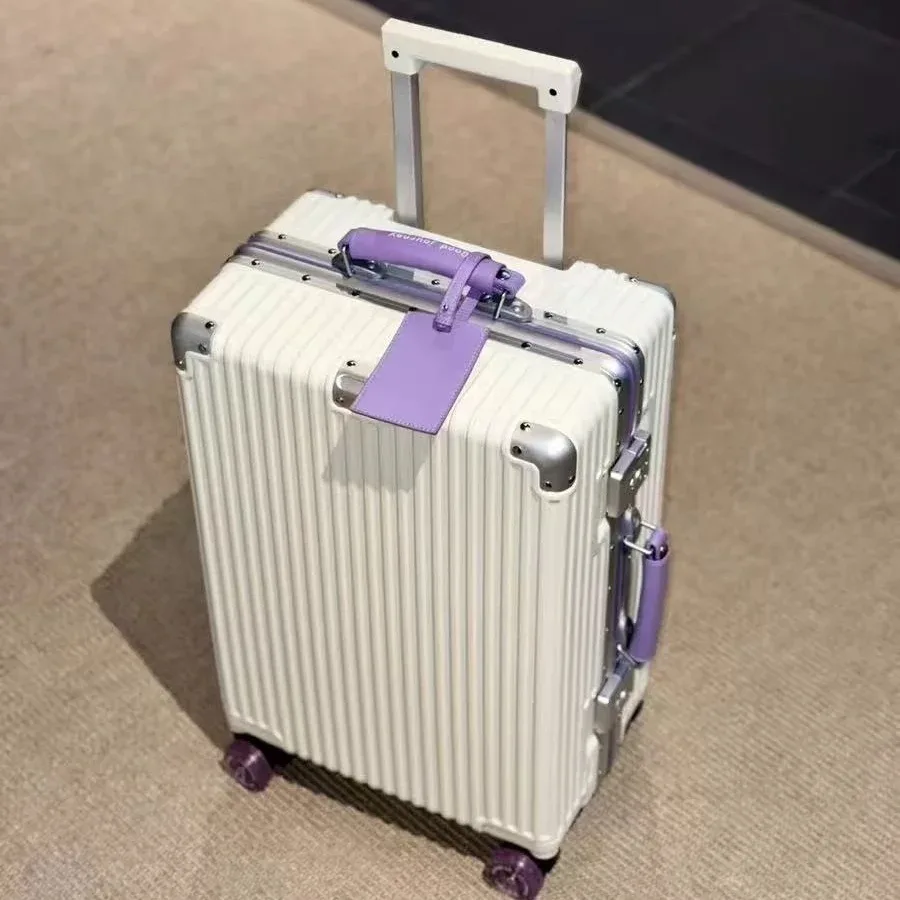 valise à main avec cadre en aluminium, avec roue rotative silencieuse colorée, serrure tsa, boîtier de chariot de voyage, bagages roulants de haute qualité