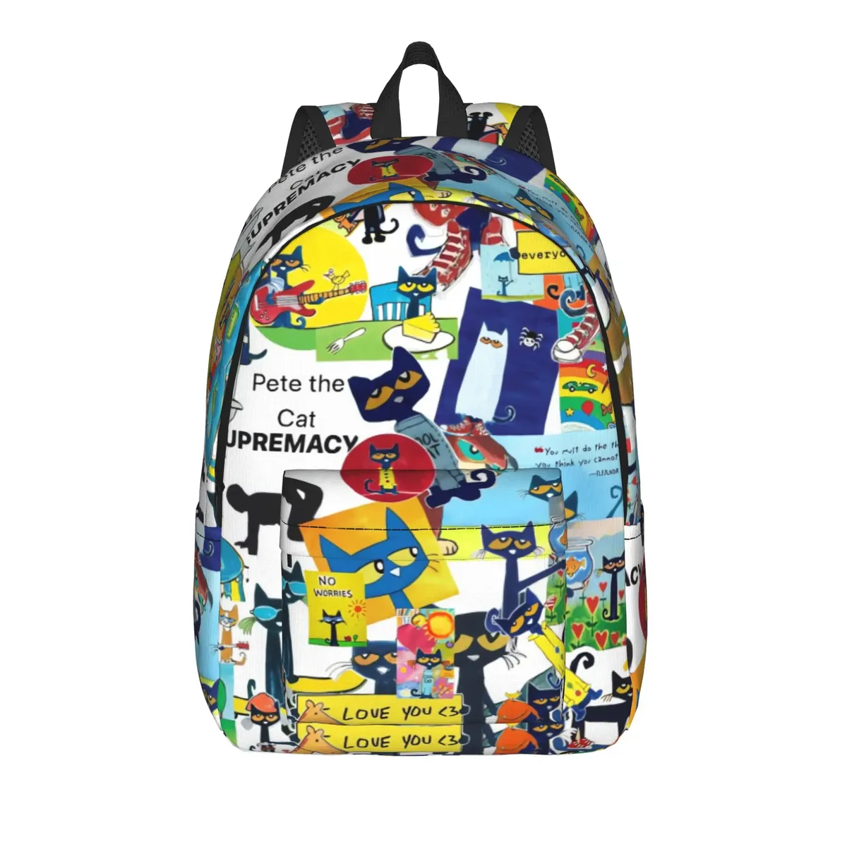 sac à dos pete le chat et ses chaussures blanches, sacs à dos d'entraînement unisexes en polyester, légers et élégants, sacs à dos pour lycée