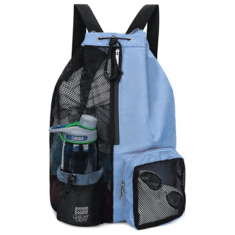 sac à dos de plage en maille avec poche étanche, sac de piscine à cordon, sac de natation imperméable, sac à dos de sport pour hommes et femmes