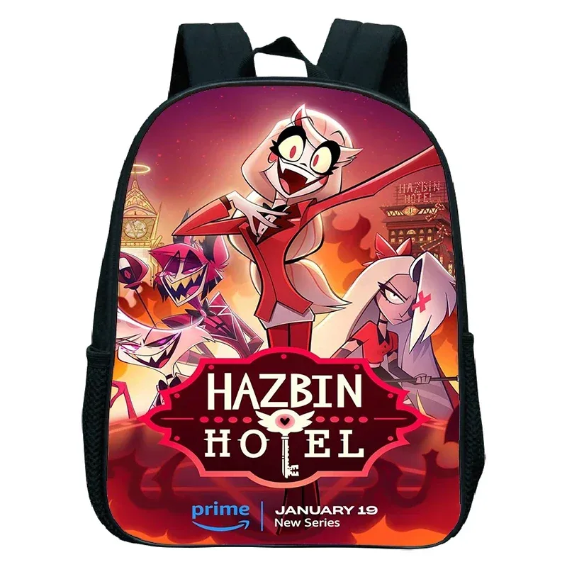 sacs à dos anime hazbin tendance, sacs de maternelle imperméables pour filles et garçons, cartable d'école anime hotel, petit sac à dos pour enfants, mochila