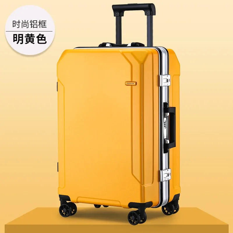 valise à roulettes avec cadre en aluminium pour hommes et femmes, bagages de voyage, petite cabine, 24 po, 20 po, tendance de la mode, nouveau