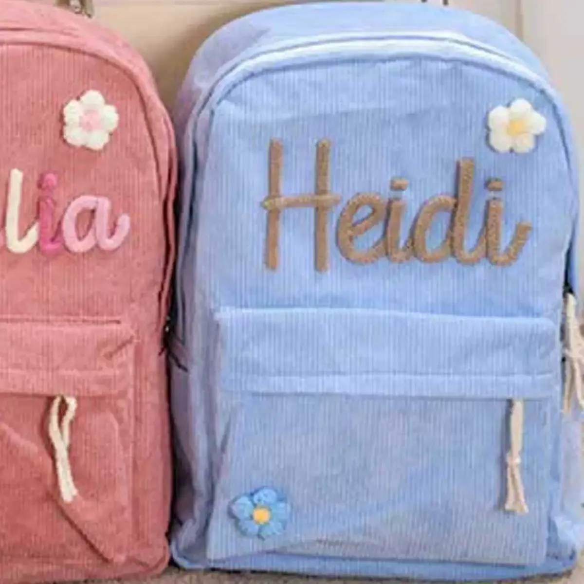 sac à dos personnalisé en velours côtelé, motif fraise/à carreaux, simple et spacieux, cadeau parfait pour la rentrée scolaire