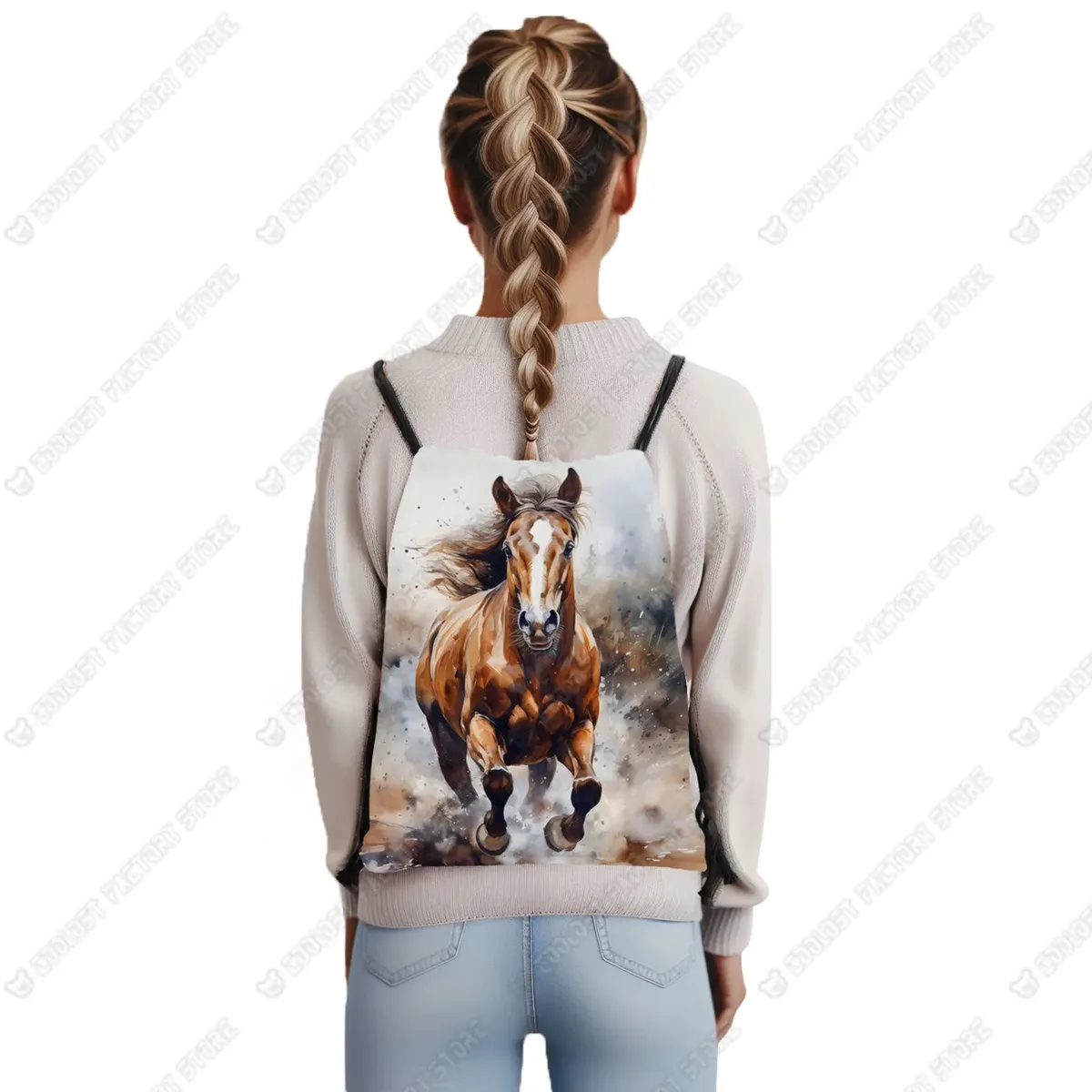 sac à dos cool horse colt meadow painting pour hommes et femmes, sac à bandoulière de proximité, sac de voyage à la mode, sacs de plage décontractés, porte-chaussures souple
