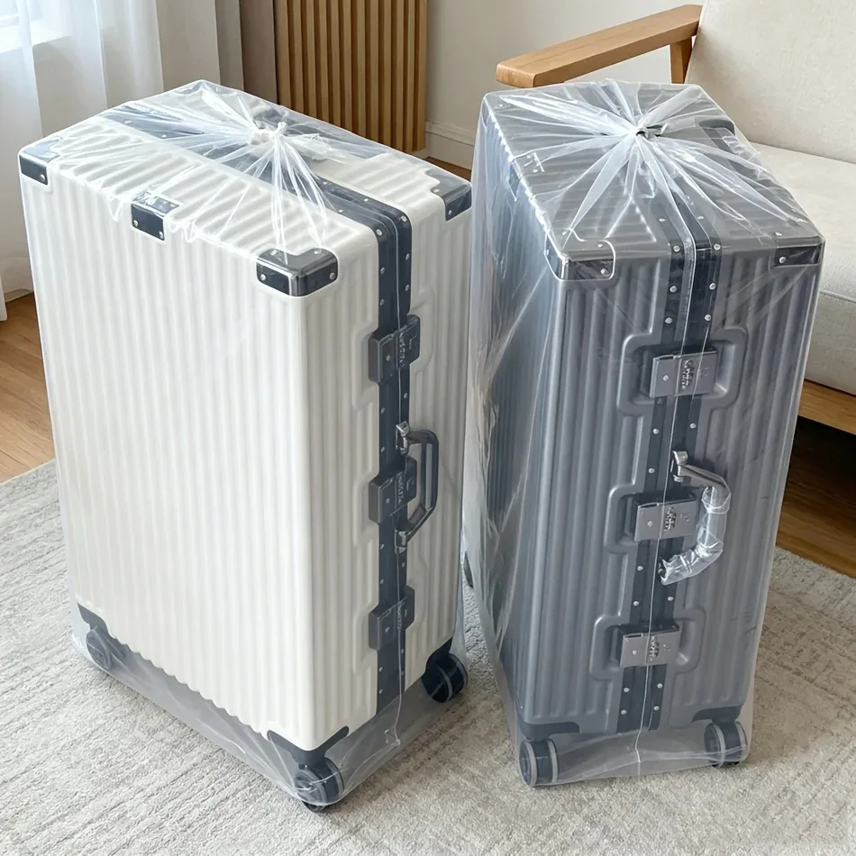 sac anti-poussière pour rangement de bagages en 2 parties, sac en plastique transparent, housse de protection, housse anti-poussière, sac de rangement pour bagages, sac anti-poussière pour chaise