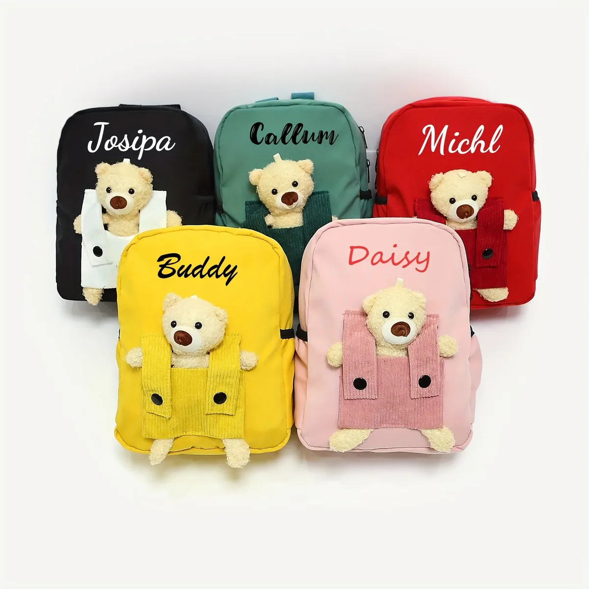 sac à dos personnalisé avec nom brodé d'ours en peluche mignon – sac à dos doux et durable pour le campus quotidien des tout-petits, cadeaux parfaits pour l'école