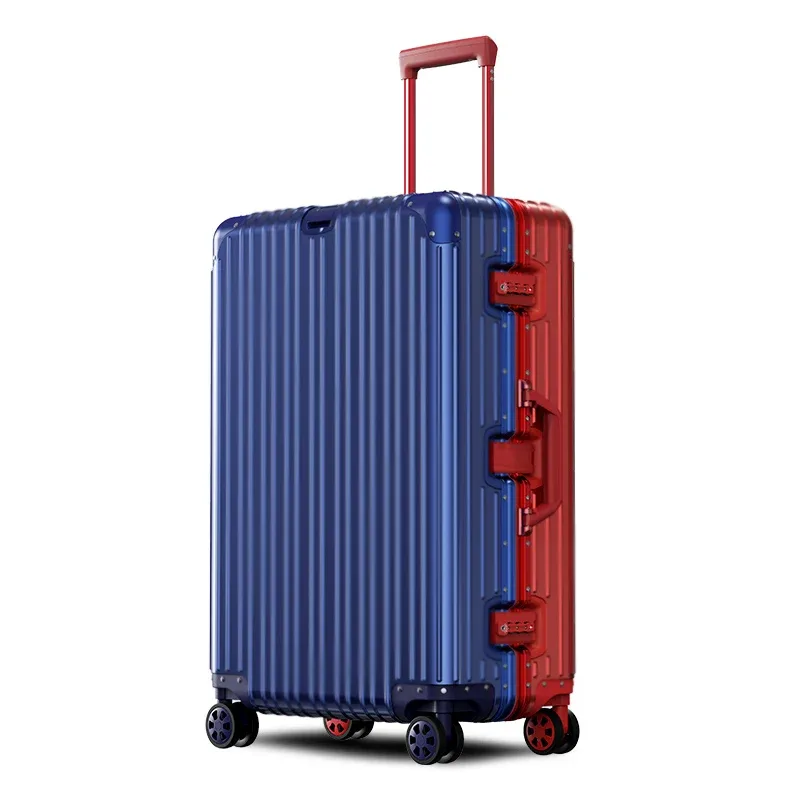 valise aluminium silencieuses toupies poignée confortable 360 degres roues cadre renforce traction alliage élégante voyage grande taille