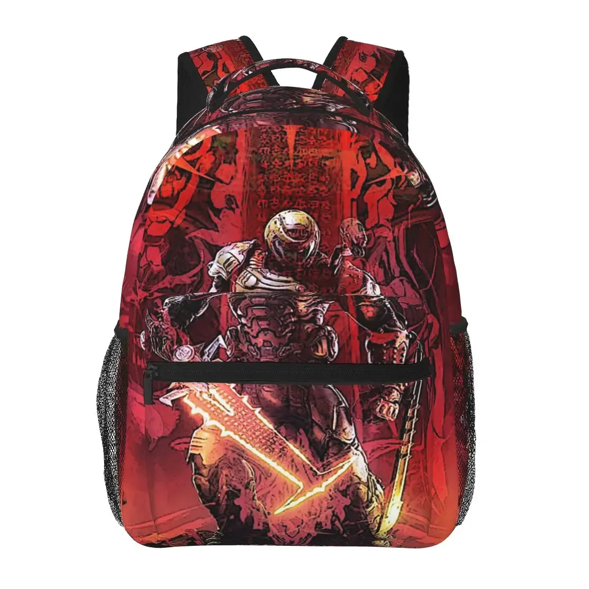 og doom slayer – sac à dos de jeu pour étudiants, sac d'école, sac à dos de randonnée, de voyage, pour garçons et filles, sac à livres à la mode, sacs à bandoulière