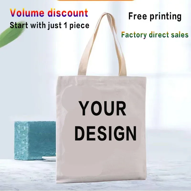 sac fourre-tout en toile avec logo imprimé personnalisé, sac en toile tridimensionnel épais, vente en gros, sac de shopping personnalisé